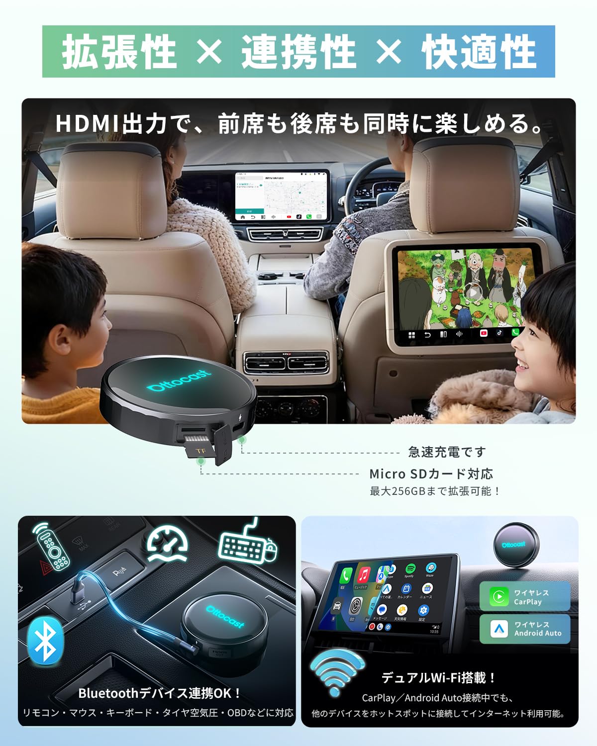 Amazon.co.jp: 【公式】Ottocast P3 Pro オットキャスト OttoAibox P3